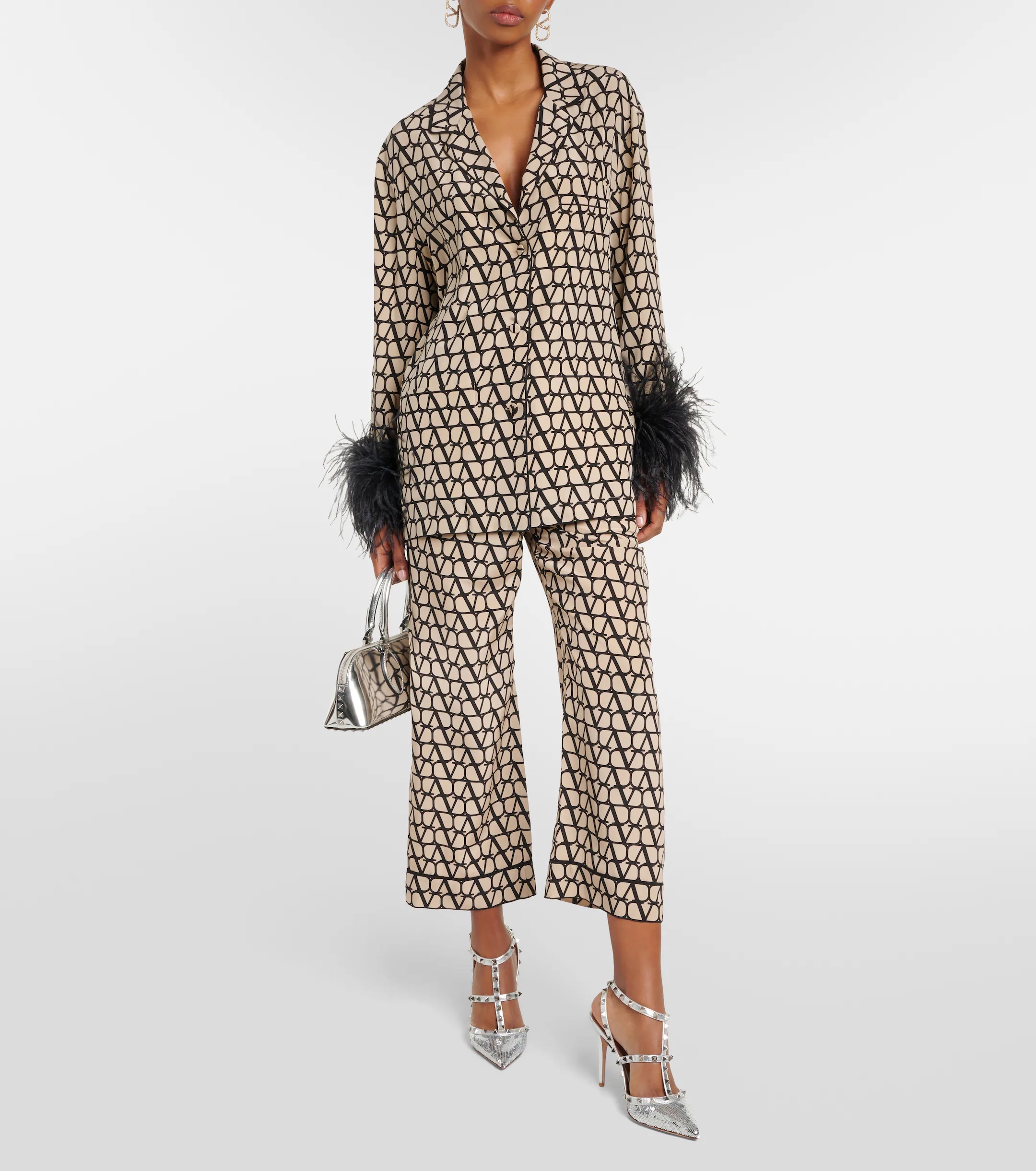 VALENTINO Toile Iconographe silk crêpe de chine blouse