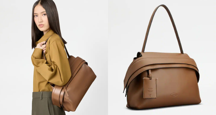 Tod's「Wave」手袋系列，把經典設計注入現代感，流暢優雅的線條，一眼就能感受到品牌義式工藝的精緻氣息。柔軟的小牛皮包身，摸起來很舒服，兩側按扣還能讓人隨意調整包型大小。纖細的提把設計，肩背起來不只輕鬆貼合，附贈的小鏡子更是貼心的小天使來著，讓你在搭乘交通工具通勤時，還能邊照鏡子完妝。