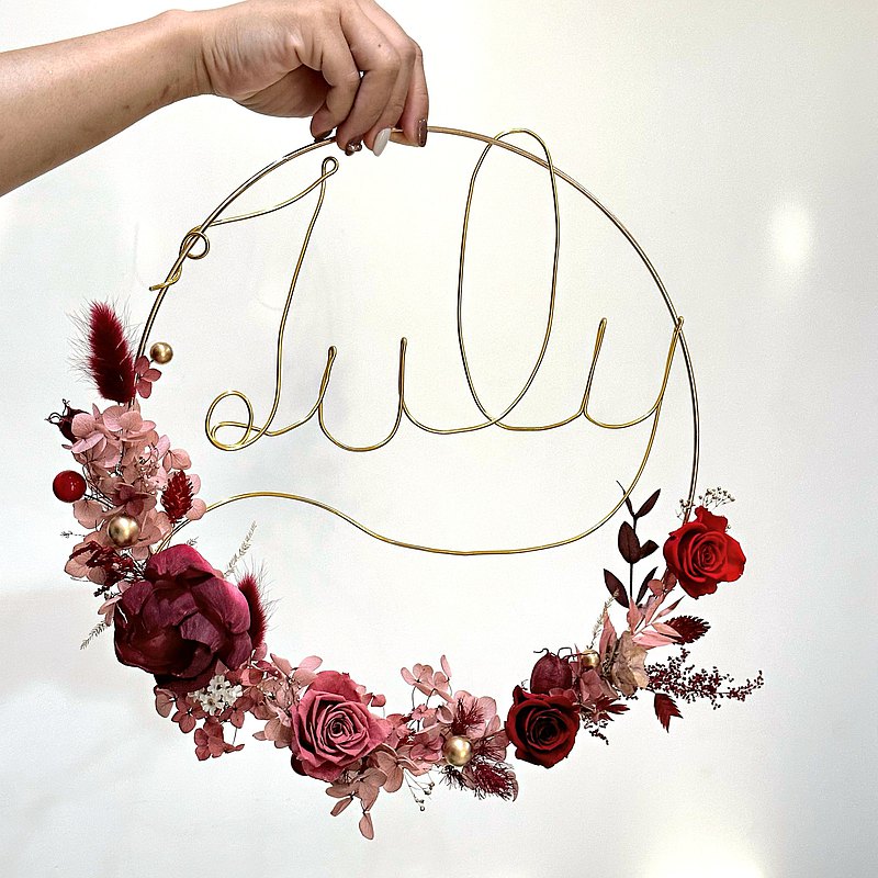 微光戀火/永生花花環/婚禮佈置/大門掛飾/開店招牌