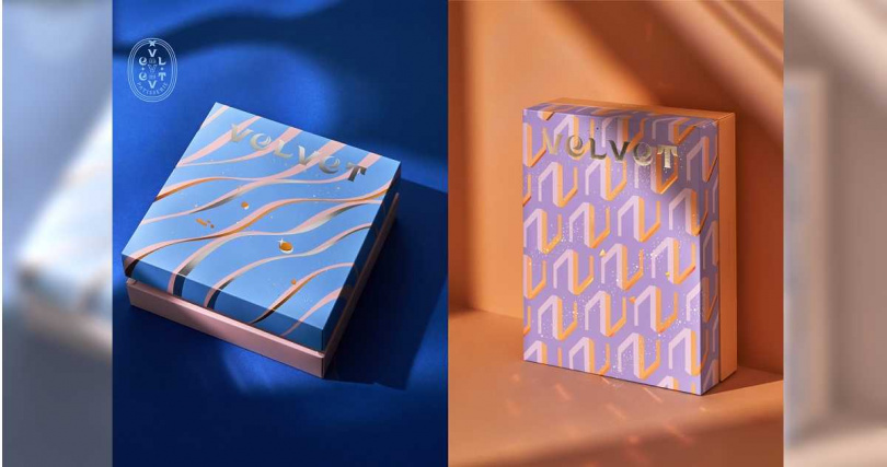 全新「河畔」（左）、「邂逅」款式喜餅禮盒。（圖／法絨提供）