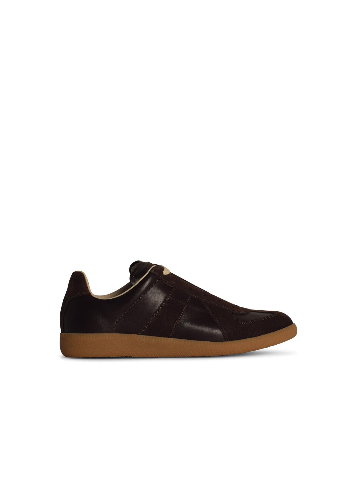 Maison Margiela replica Brown Leather Sneakers