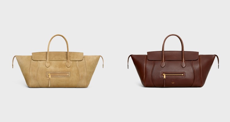 滾邊與背縫的工藝處理，強化整體線條的靈動感，而杏仁形手柄與外展式側翼設計，則以視覺錯位手法致敬經典 Luggage家族。