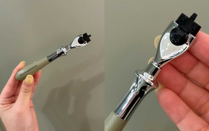 附贈的刮鬍刀可搭配市面上其他不同品牌的刀片，太貼心！（圖／吳雅鈴攝）