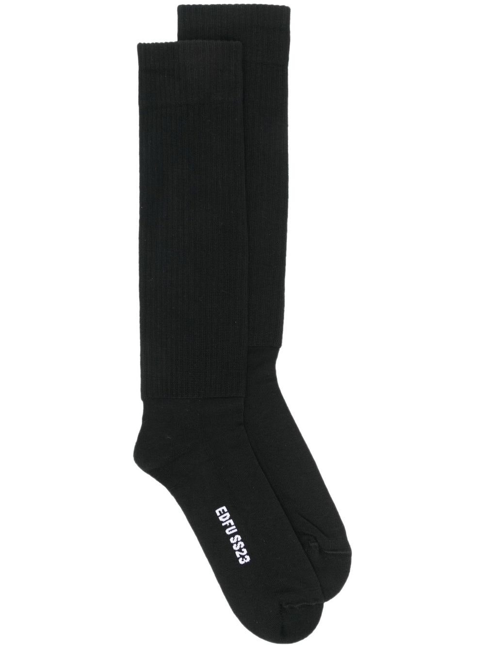 Rick Owens - ribbed-knit knee-high socks - men - Cotton/Polyamide/Elastane - S - Black