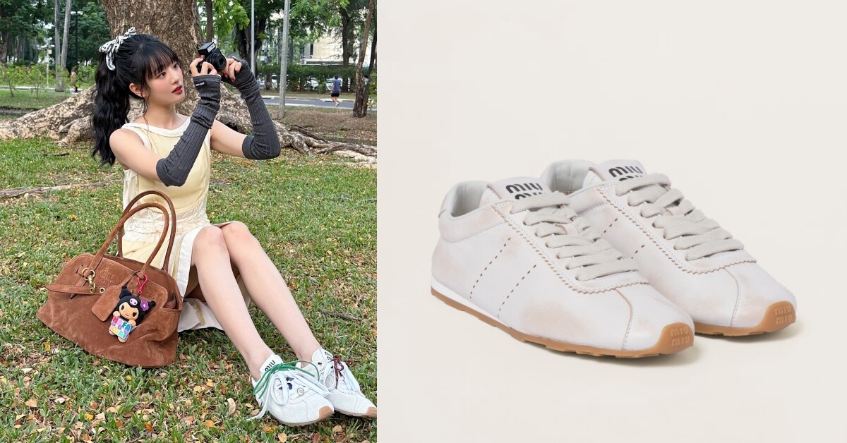 4. Miu Miu Plume 納帕皮革麂皮運動鞋：張員瑛、Minnie同款！（NT$31,000)