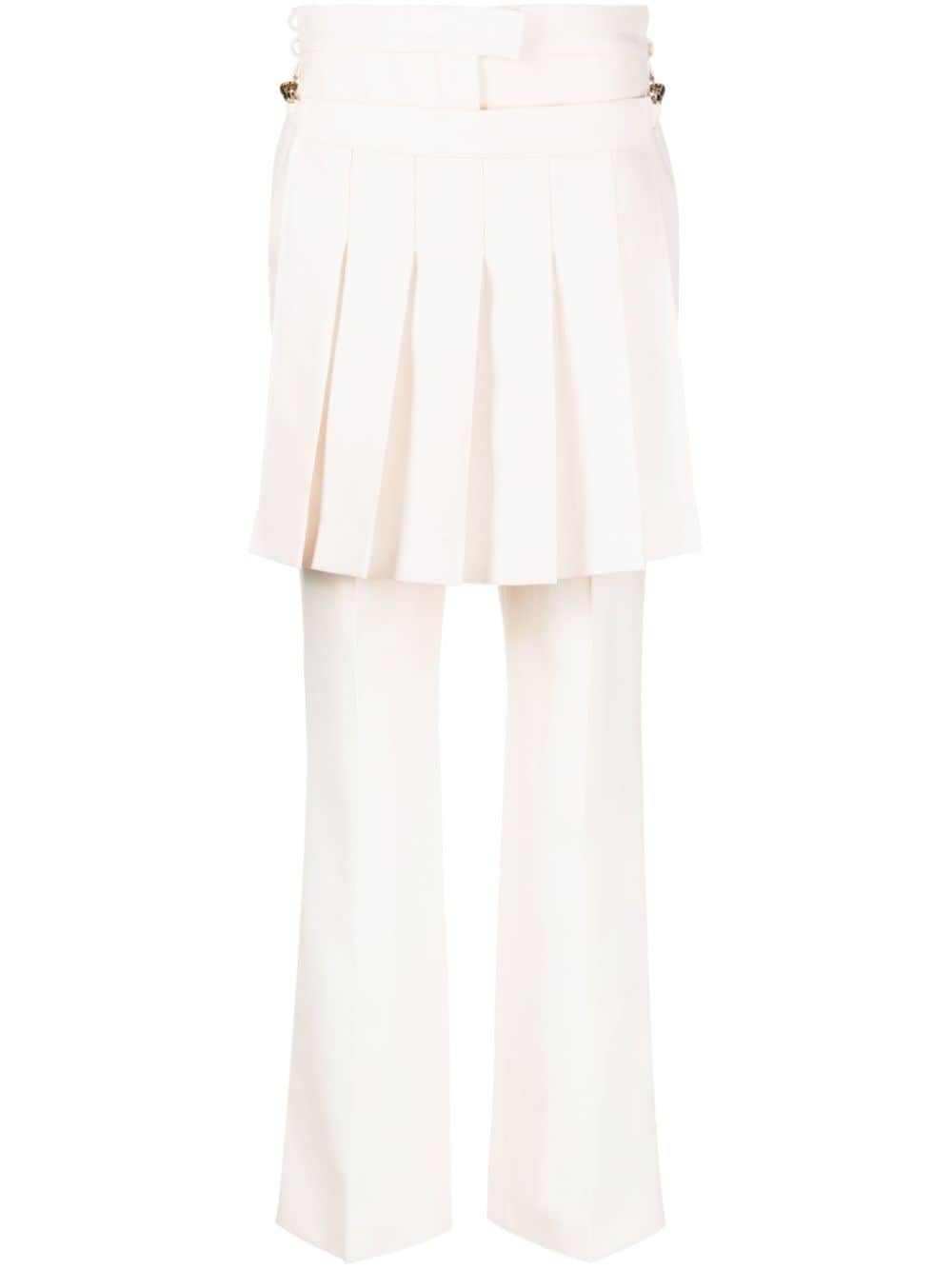 FENDI - layered virgin-wool trousers - women - Virgin Wool - 40 - Pink