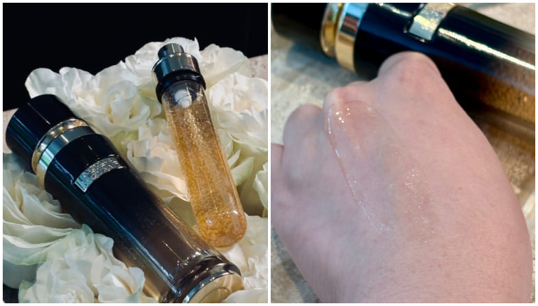 黑鑽奢燦超導活萃蘊含法國瓦倫索爾高原玫瑰頂級修護分子，激活NAD+青春因子，層層修護肌膚深層結構。