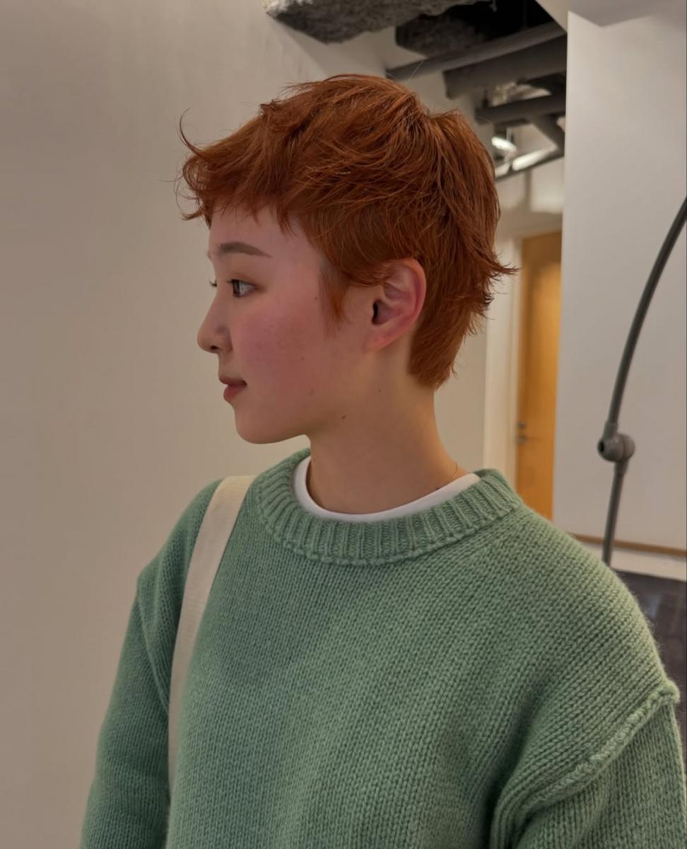 2025短髮造型推薦5：紅棕髮色x男孩短髮