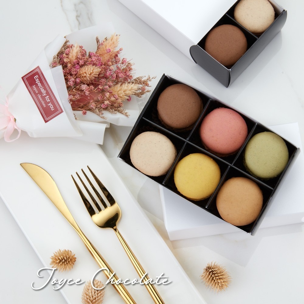 【Joyce Chocolate】馬卡龍6入禮盒組｜贈浪漫手製小花束