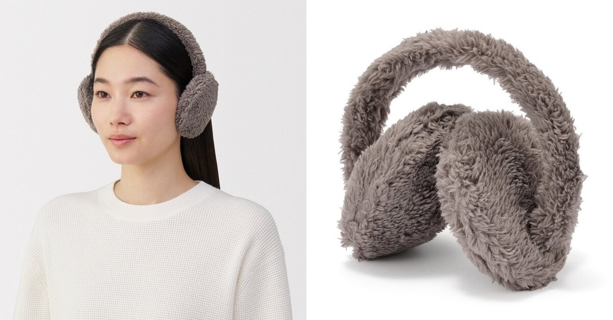 無印良品「500元內交換禮物」推薦：再生聚酯纖維保暖絨毛耳罩，NT$490