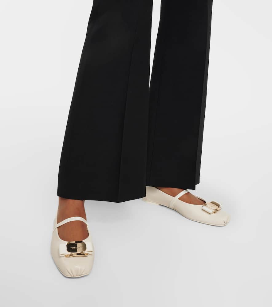 Ferragamo Zina leather ballet flats