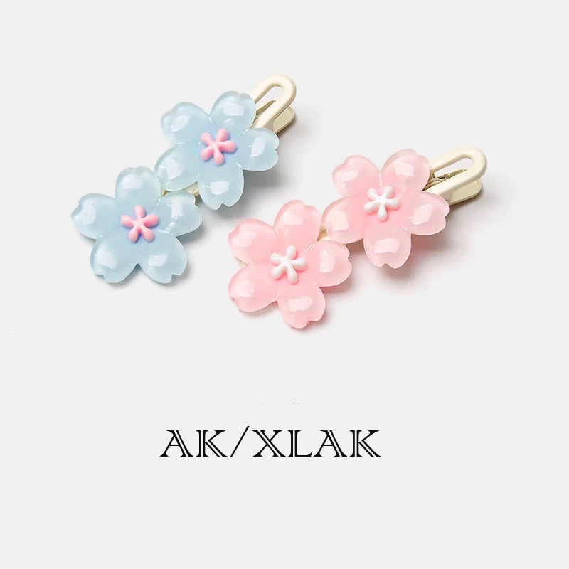 【AK】日系櫻花果凍感髮夾 簡約高透光BB夾 可愛邊夾髮飾髮夾配件