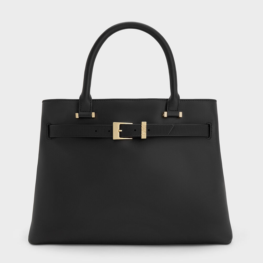 真皮釦帶托特包