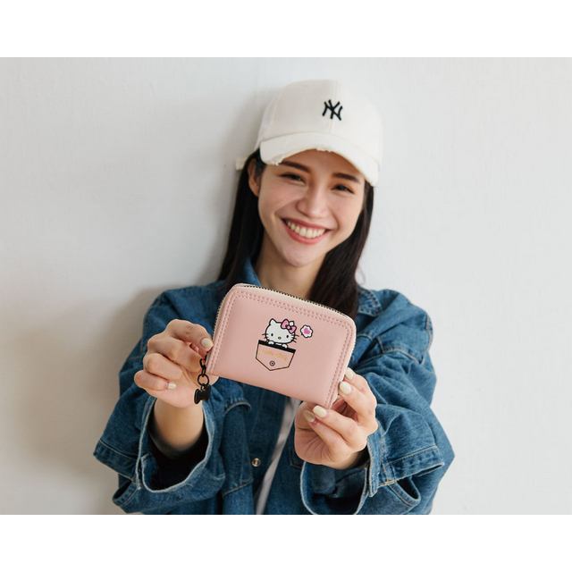 ️1心1意只為禮️【OUTDOOR】Hello Kitty聯名款 牛仔凱蒂 零錢包(粉色)