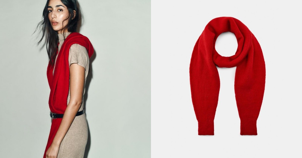 農曆新年穿搭必備紅色圍巾推薦8款！Zara袖口設計很特別，通通千元入手