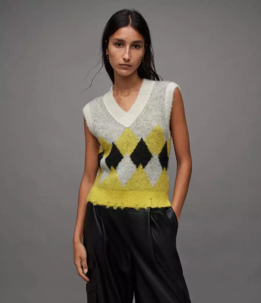 ALLSAINTS HOVE 菱格羊毛背心