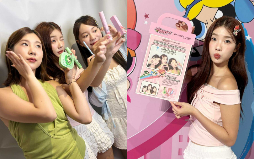 到媚比琳x飛天小女警「美力超能基地」，第一站就是來拍爆炸可愛的聯名報紙拍貼。（圖／吳雅鈴攝）