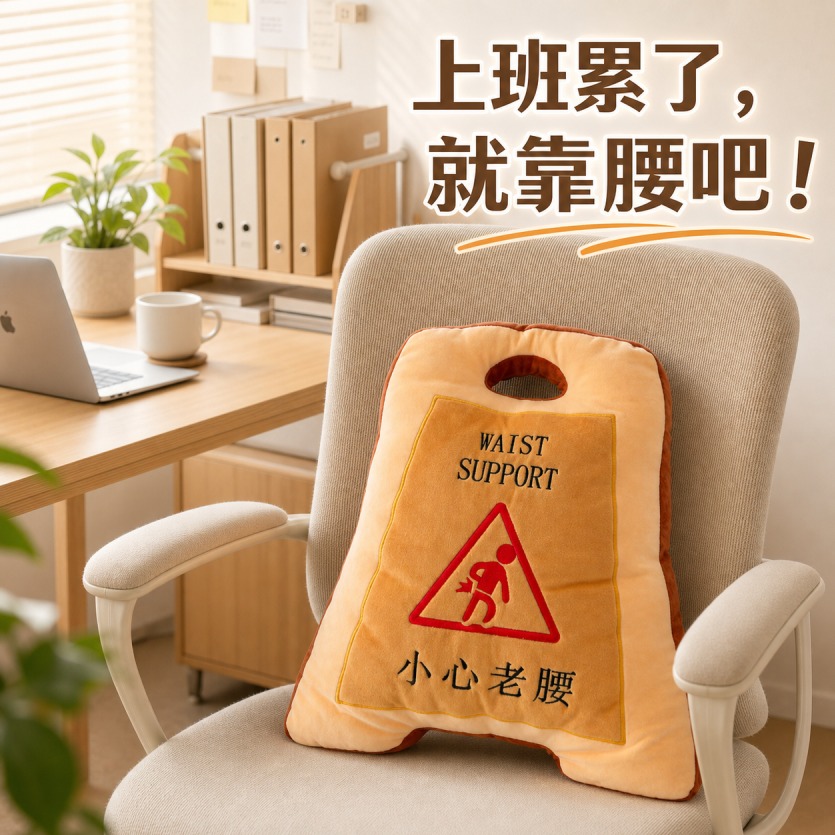 [窩在家] 腰壽唷搞笑靠腰枕 🎂 生日禮物｜抱枕｜娃娃｜辦公室｜療癒｜實用｜同事｜上班族｜天秤座｜送男生