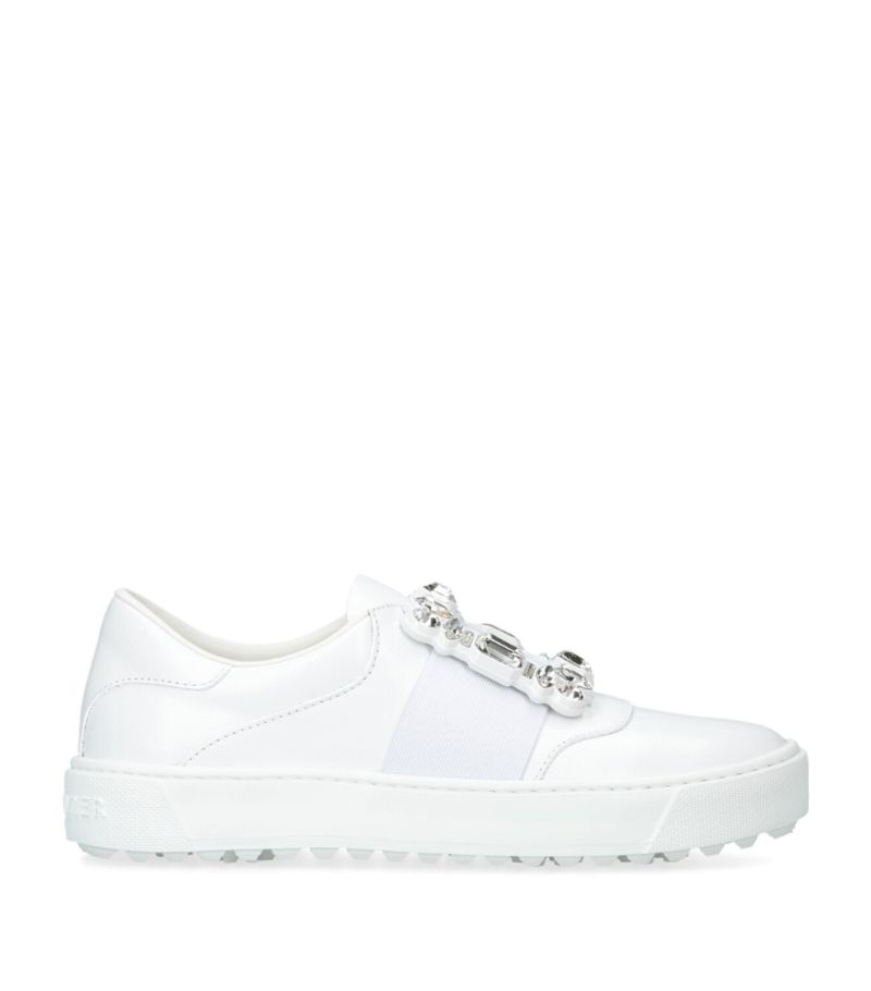 Roger Vivier Leather Very Viv Slip-On Sneakers