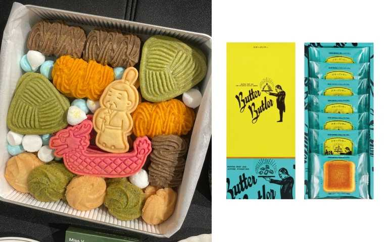 左：日本福岡Cafe del SOL 端午節手工餅乾禮盒/999元；Butter butler費南雪8入禮盒 推薦價700元（獨家，初登場）（圖／業者提供、黃筱婷攝）