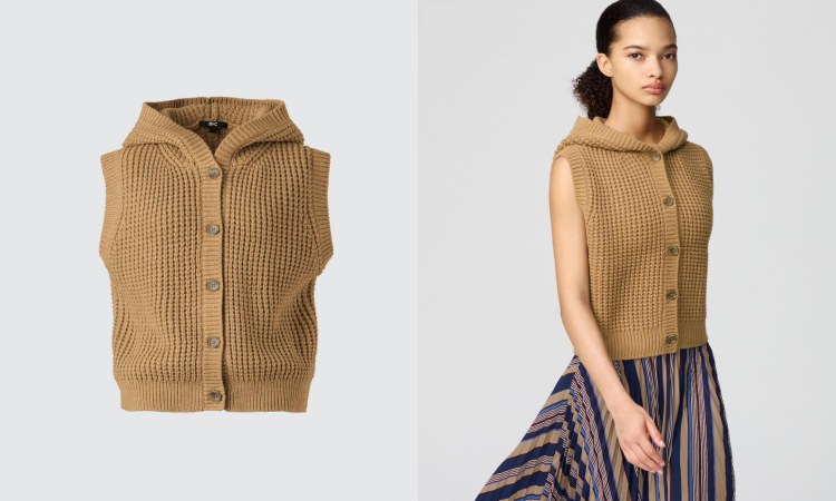 Uniqlo：C 2025秋冬系列針織連帽背心，商品價格 NTD 1,290。