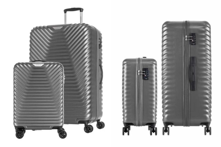 同樣來自American Tourister 的還有這款Sky Cove系列。面板紋理取自海灣線，帶有柔和的流動感，外型簡約，是全家人都能輕鬆駕馭的款式。