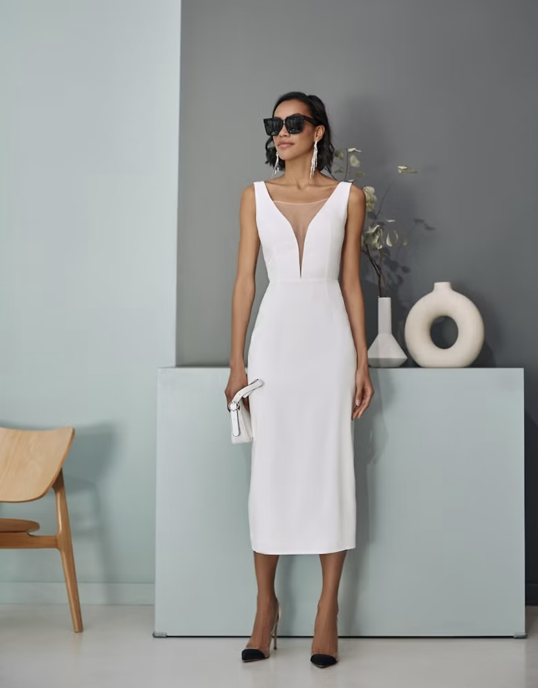 Wedding Dress, light wedding gown, self-servis bride. Satin minimalist dress