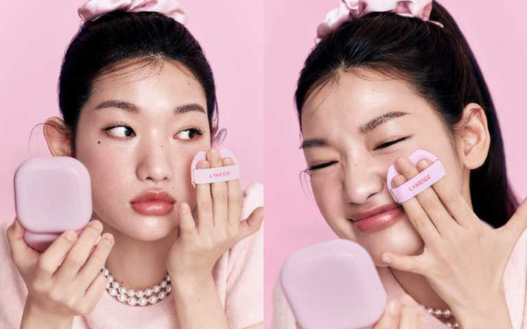 NEO水光氣墊擁有獨家專利水光精修科技™，一拍有效撫平肌膚紋理，肌膚柔嫩透亮、越拍越立體，越無瑕水透光。蘭芝 NEO雙效持妝水光氣墊 SPF50+ PA+++一盒雙蕊／1,300元、補充蕊／800元（圖／品牌提供）