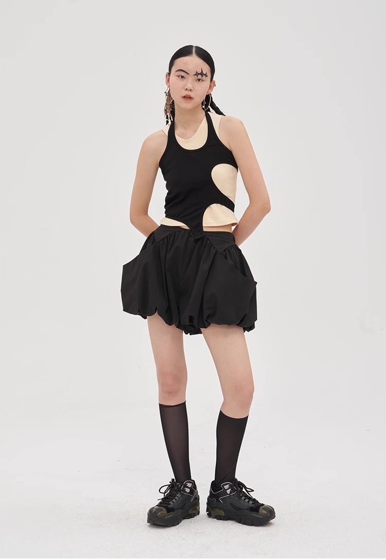 燈籠南瓜褲 闊腿花苞泡泡褲裙 鬆緊腰