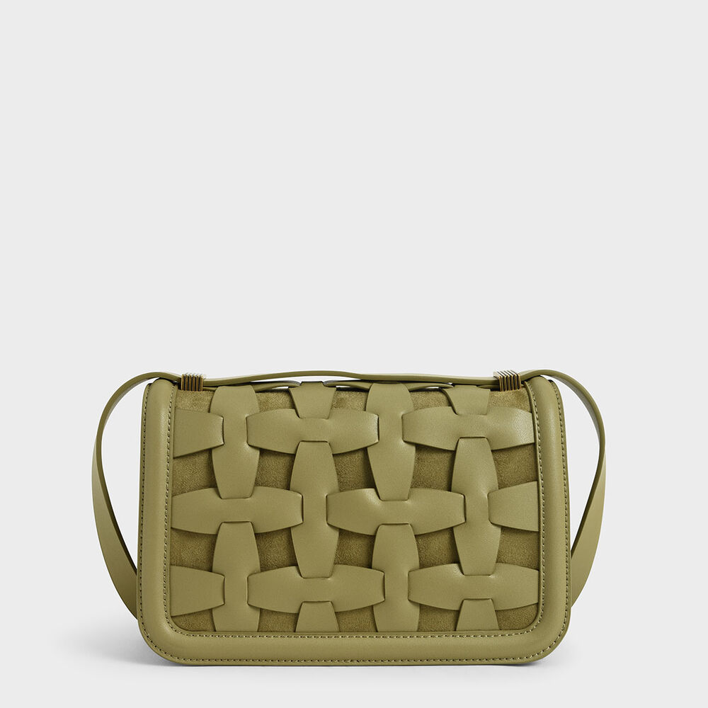 編織方形肩背包