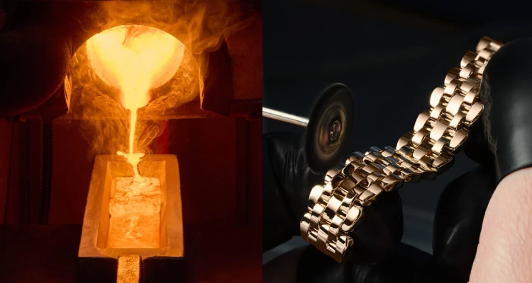 向來以卓越金質工藝聞名於高級製錶與珠寶領域的Piaget，在「Sixtie」腕錶的鏈帶設計上，同樣展現品牌深厚底蘊。整體錶鏈以細緻的梯形鏈節組成，不僅呼應錶殼的幾何輪廓，也讓視覺線條更顯流暢俐落。