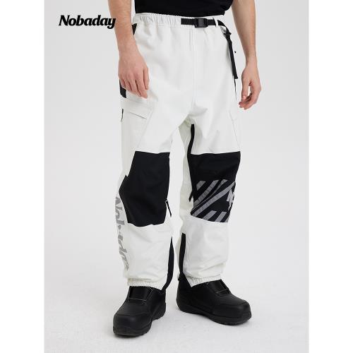 Nobaday滑雪褲專業防風防水寬松雪褲男女款單板滑雪服褲子冬季
