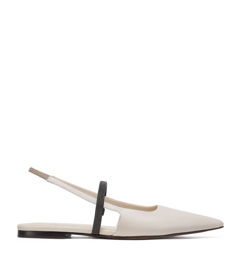 Brunello Cucinelli Leather Monili Ballet Flats