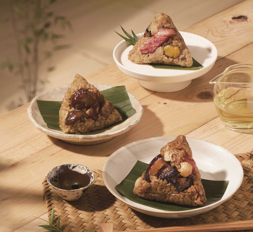 膳馨餐廳×歐肯的醇釀海陸粽、漢來×歐肯的陳香一品粽、彭園×歐肯 紅麴麥香鮮肉粽！（圖／業者提供）