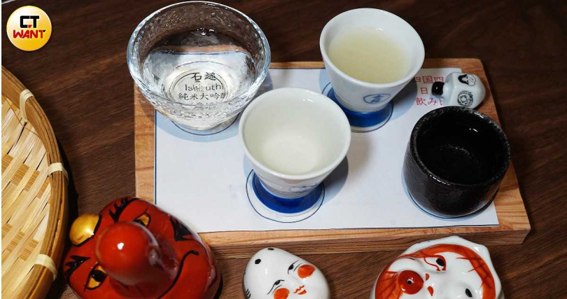 「四國４縣地酒品嘗組合」。（490元，圖／魏妤靜攝）