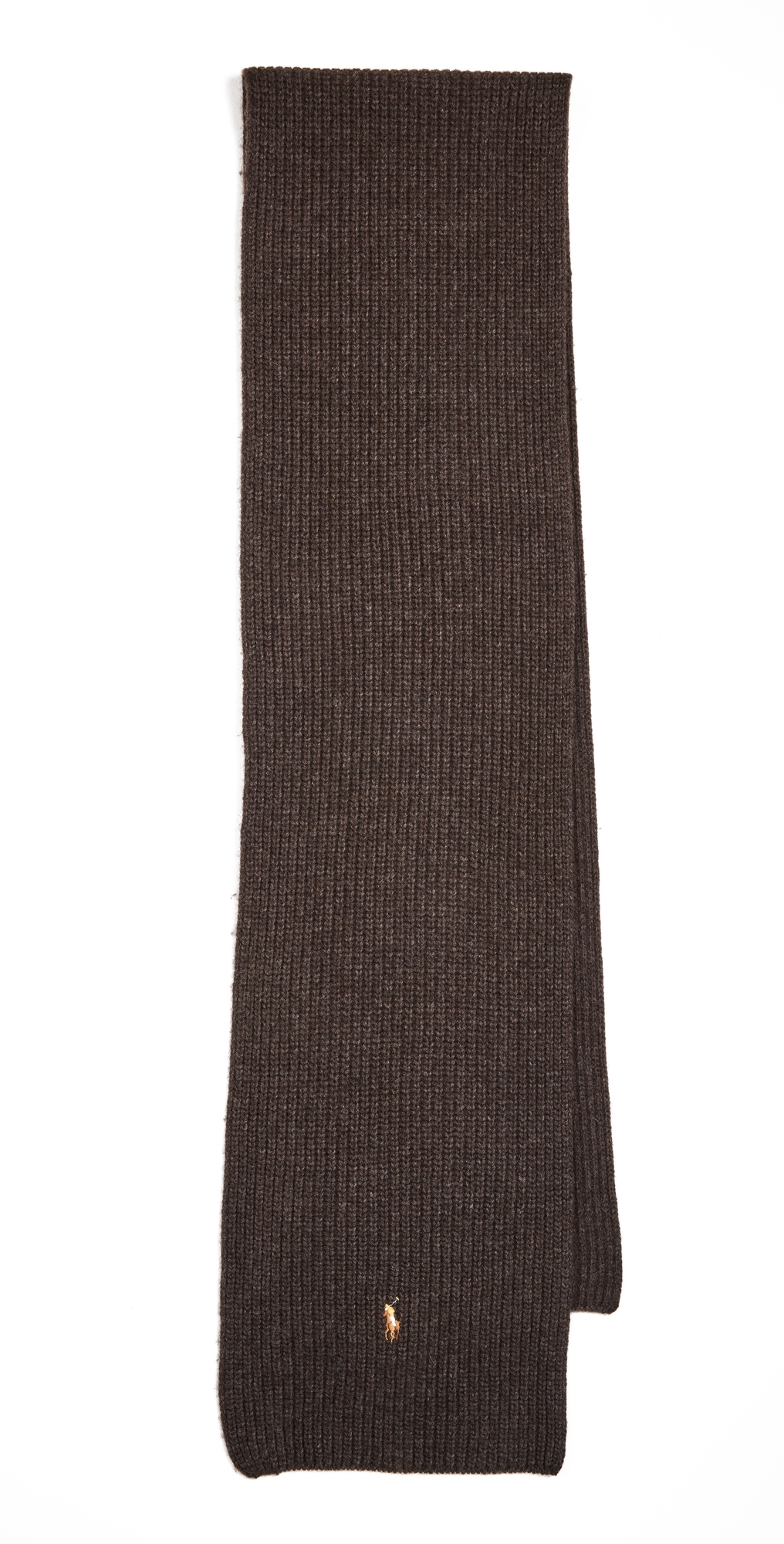 Polo Ralph Lauren Signature Knit Scarf Dark Brown Heather One Size