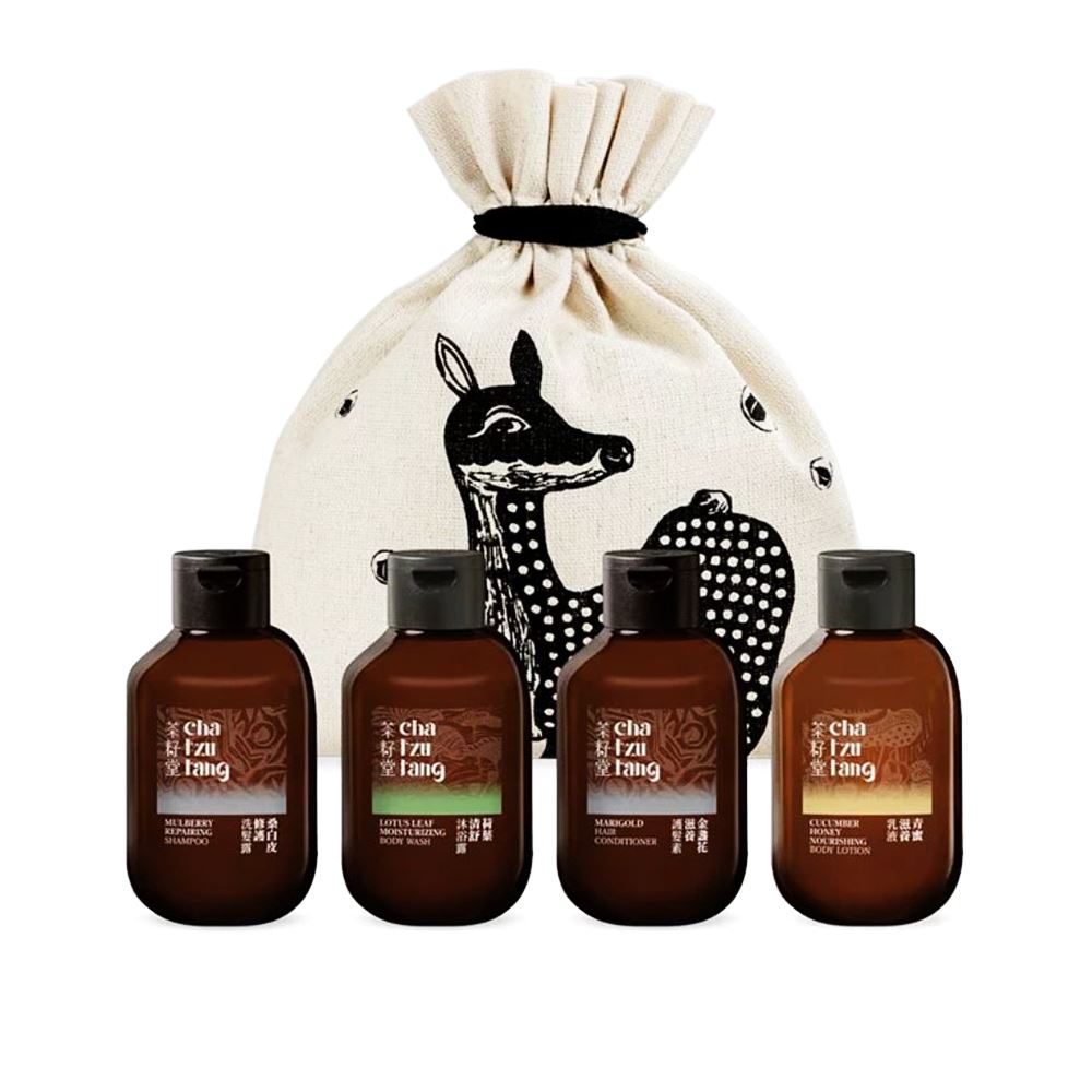 茶籽堂｜經典小鹿束口袋旅行組