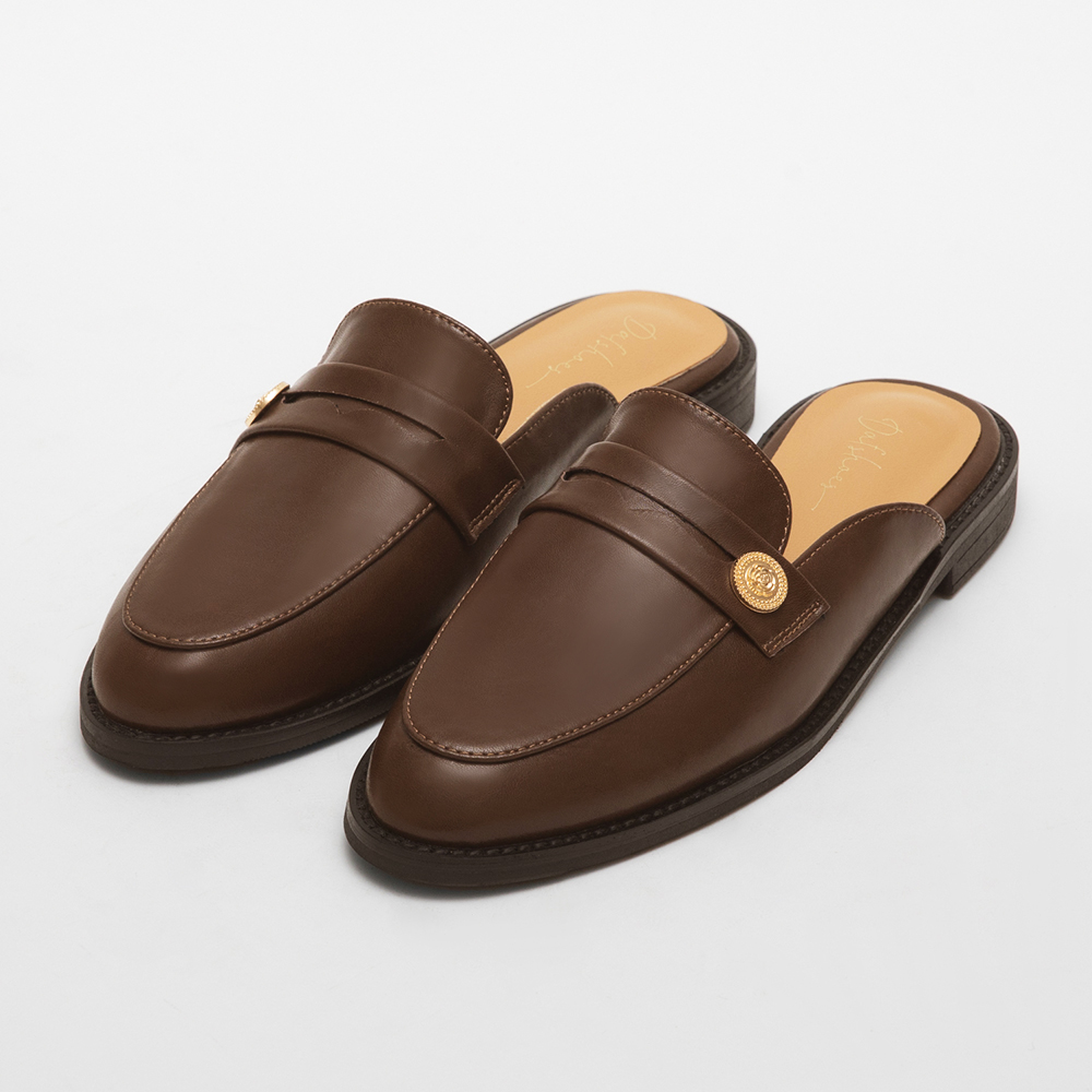 D+AF 復古品味．小錢幣低跟樂福穆勒鞋