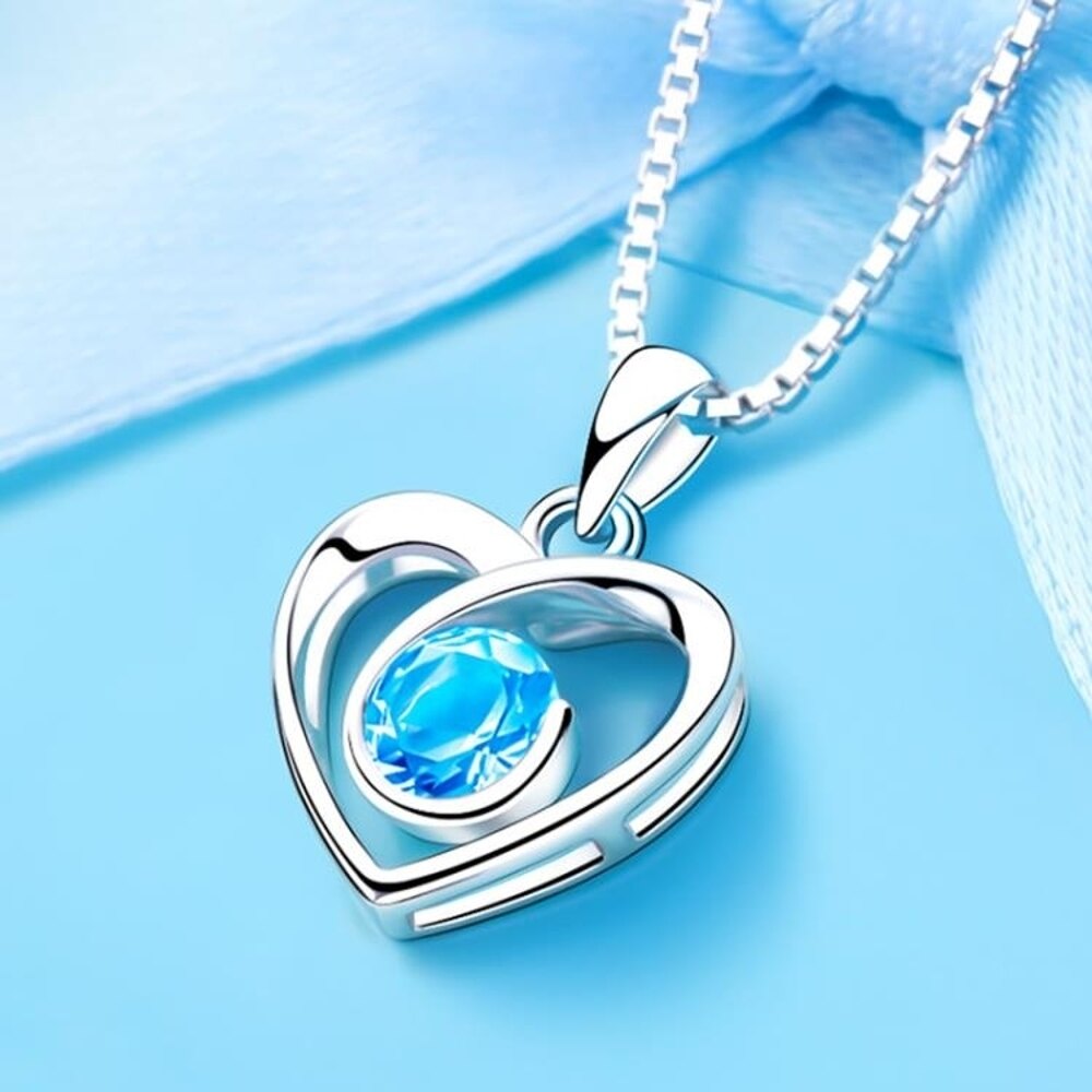 免運 情人節禮物 天然紫水晶銀項鍊女鎖骨鍊飾品925純銀吊墜情人節禮物送女友 【韓國時尚週】