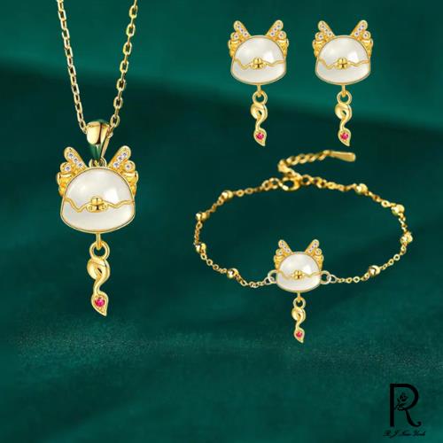 Jpqueen 中式生肖龍年萌龍項鍊耳環手鍊