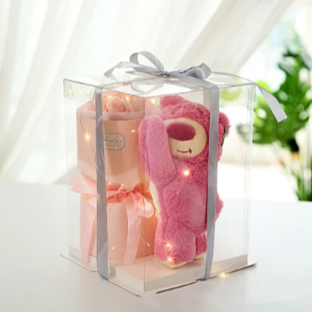 1+1香香組合【花花市集】花花市集 草莓熊玫瑰花束 送護手霜一支 香皂花束 創意花束 永生花 生日禮物 - 限量款圖