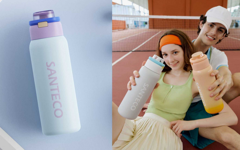 SANTECO的經典款GEMINI真雙飲吸管保溫杯，可以在不同角度下自然切換直飲與吸飲，真的太聰明！（圖／品牌提供）