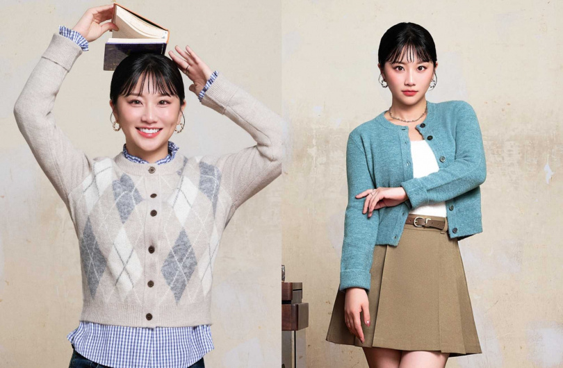 GU PUFF蓬鬆柔軟圓領針織開襟外套／590元（圖／品牌提供）