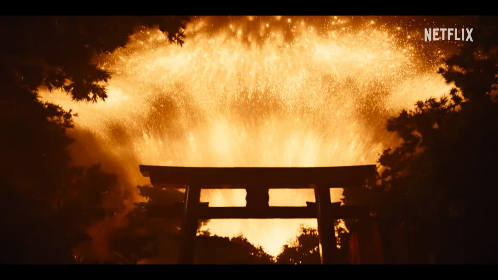 空中成千上萬火箭齊發的畫面，來自原作首個登場的「神籤」遊戲