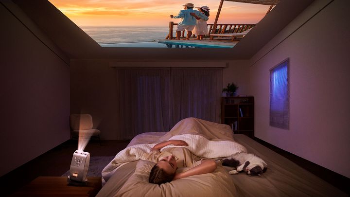 BenQ推出雷射智慧微型投影機GV50，專為躺著追劇設計，建議售價 24,900 元