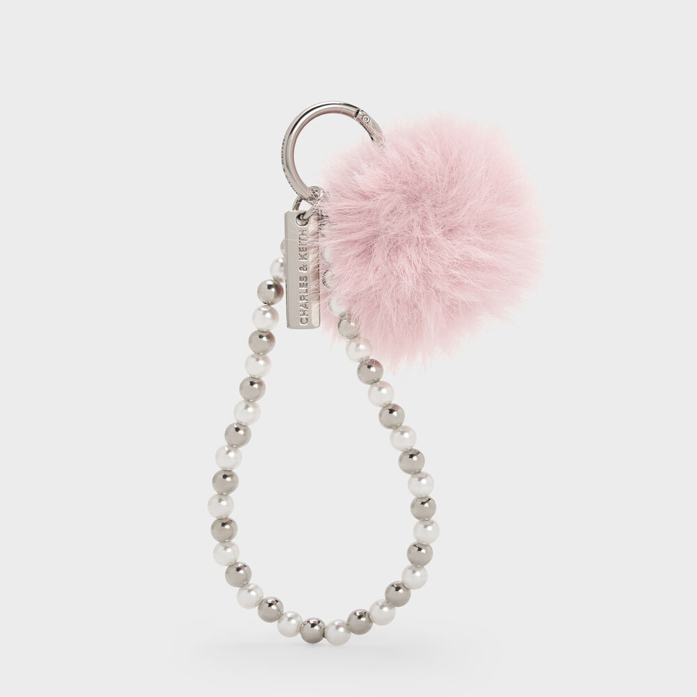 毛球珍珠鍊吊飾