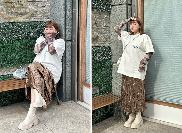 D+AF肉肉女孩短靴穿搭推薦  冬日美學．輕量加厚底撞色車線瘦瘦靴  圖片來源：@sheena_1106