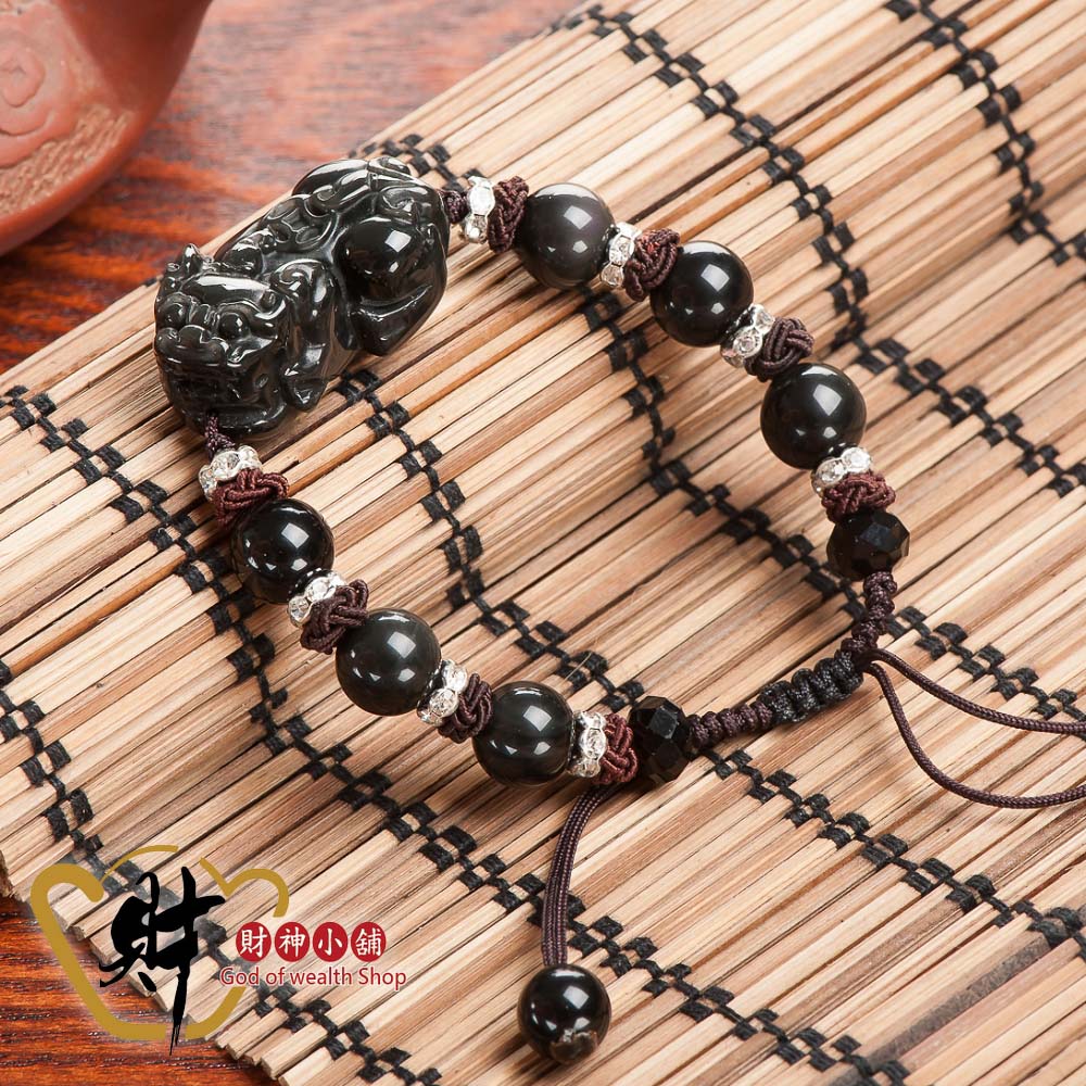 轉運-貔貅黑曜石手鍊《含開光》財神小舖【S-8710】開啟招財化煞的靈動力