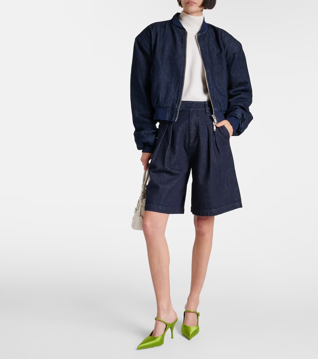 THE FRANKIE SHOP Xavier denim Bermuda shorts