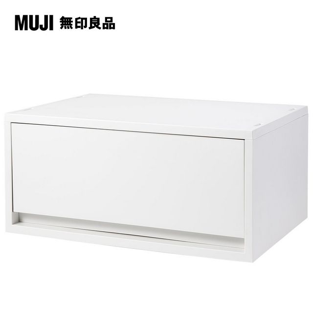 【MUJI 無印良品】PP資料盒/橫式/深型/白灰